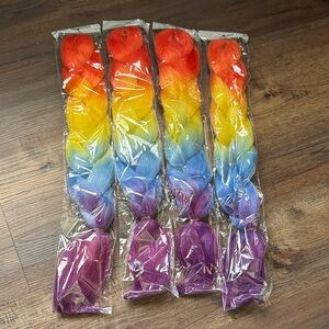 Rainbow Braided Hair Extensions